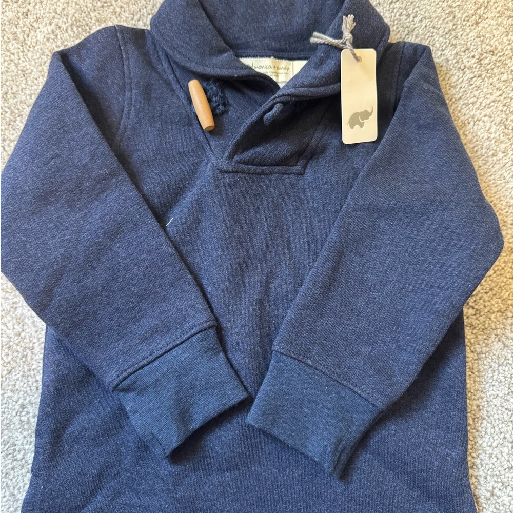 Cozy Navy Kids Collared Sweatshirt